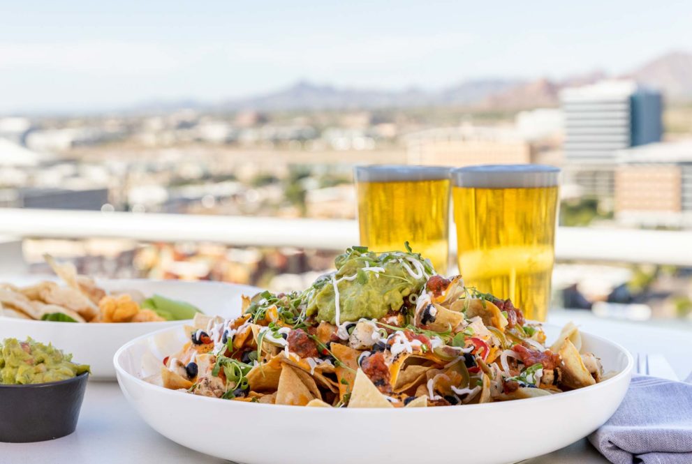Skysill Rooftop Nachos and Beer