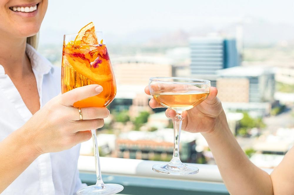 Skysill Rooftop Lounge Drinks Cheers